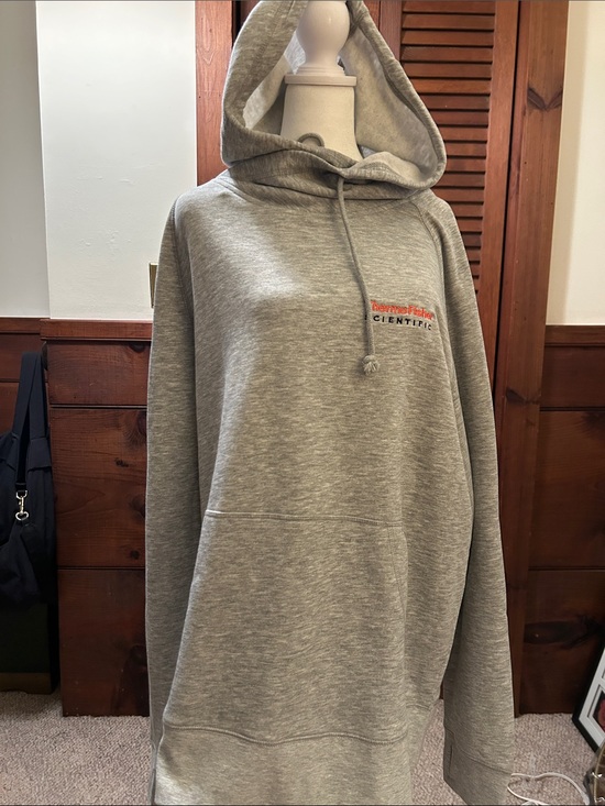 Thermo Fleece Fisher Scientific Men's Gray Hooded Sweatshirt